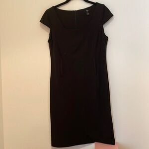 Aqua Black Square Neck Dress